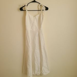 Reformation Montclair Midi Dress Size 6 White 100% Linen